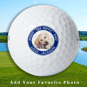 Personalised Dog Dad Photo Most Tee-Riffic Dad Golf Balls
