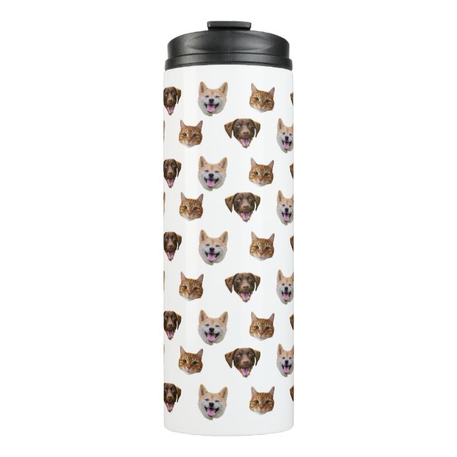 Personalised Dog Face, Dog Cat Mum Photo Gift  Thermal Tumbler (Front)
