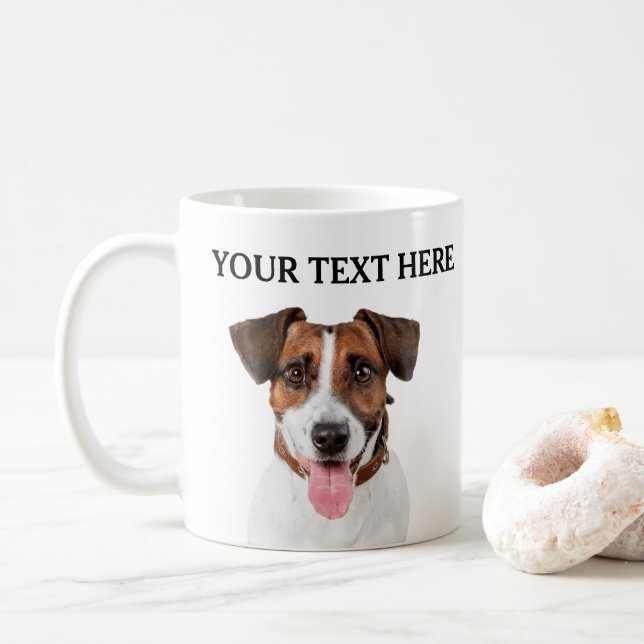 Personalised Dog Face Name Pet Lover Owner Mug (With Donut)