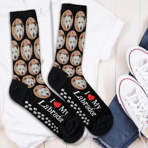 Personalised Dog Face Pet Photo Labrador Retriever Socks