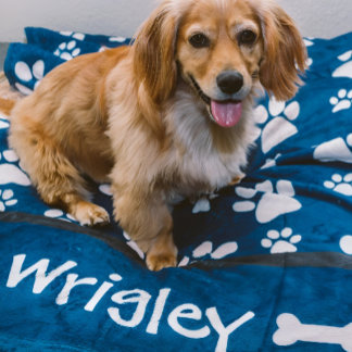 Personalised Dog Gift Paw Prints for Dog Moms Dads Fleece Blanket