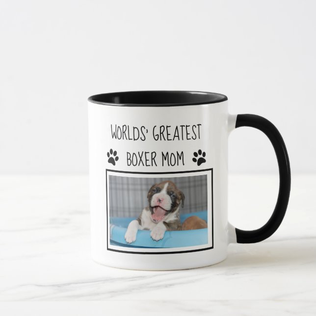 Personalised Dog Gifts - Greatest Boxer Mum Mug (Right)