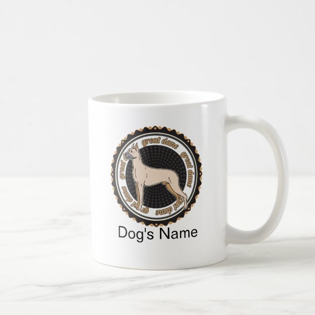 Personalised Dog Great Dane With Name Coffee Mug (Right)
