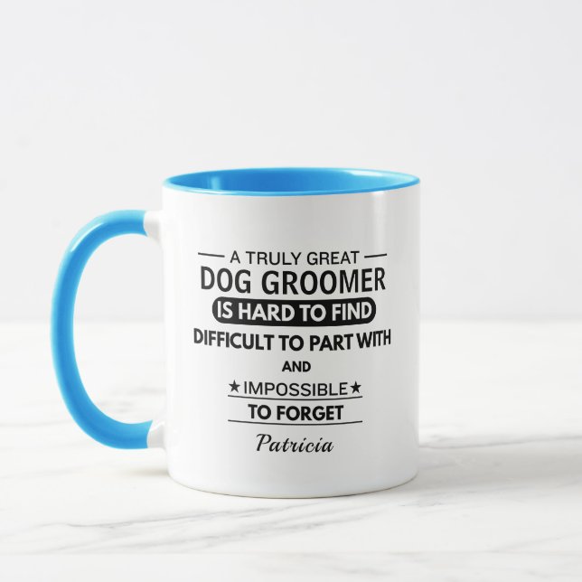 Personalised Dog Groomer Appreciation Coffee Mug (Left)