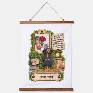 Personalised Dog Home Security Photo Design Hanging Tapestry