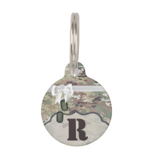 Personalised Dog ID Tag Army OCP Camo Uniform Camo
