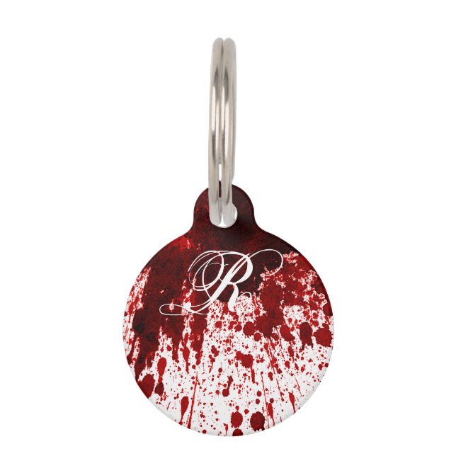 Personalised Dog ID Tag Blood Splatter Vampire Got (Front)