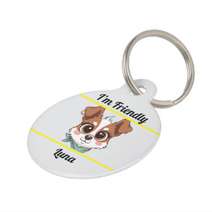 Personalised Dog ID Tag – Cute Cartoon Pet Tag