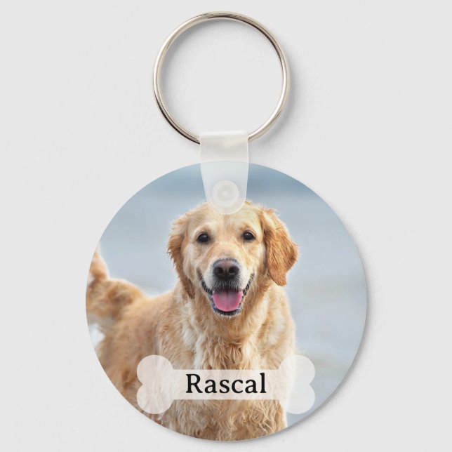 Personalised Dog Lover 2 Photo Keepsake Key Ring (Front)