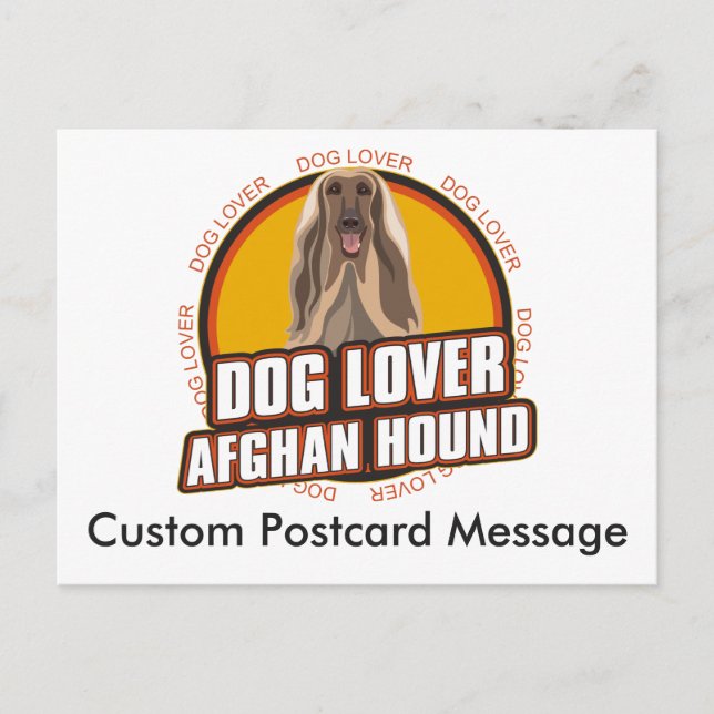 Personalised Dog Lover Afghan Hound Dog Breed Postcard (Front)