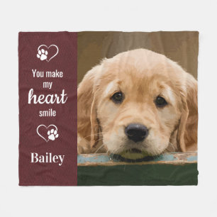 Personalised Dog Lover Custom Pet Photo Fleece Blanket