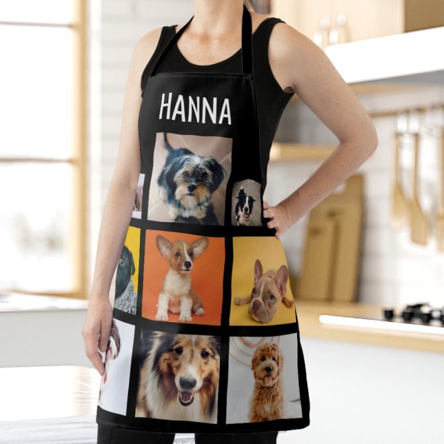 Personalised Dog Lover Photo Collage Name Apron (Creator Uploaded)