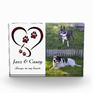 Personalised Dog Lovers Photo Block - Red