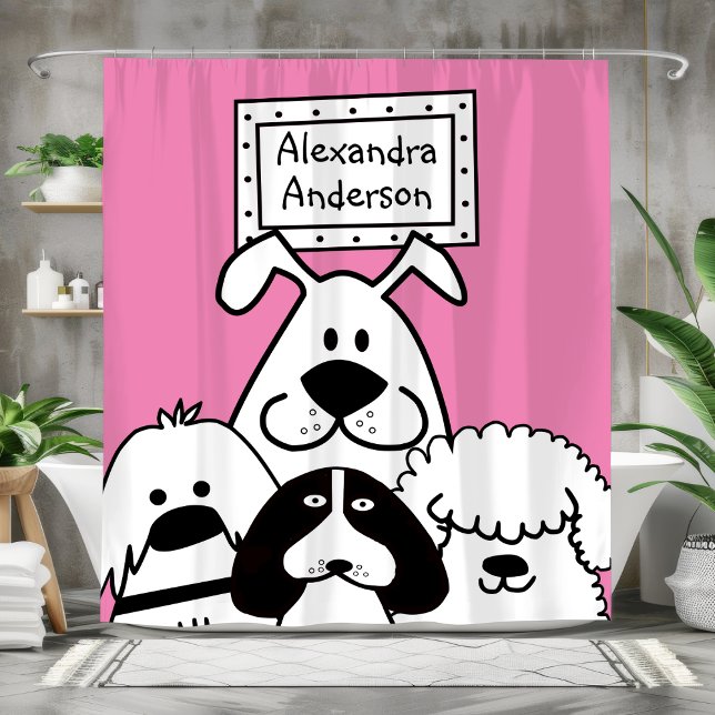 Personalised Dog Lover's Shower Curtain (Personalized Dog Lover's Shower Curtain)