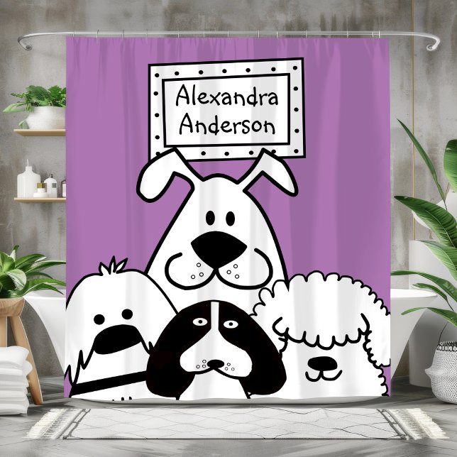 Personalised Dog Lover's Shower Curtain (Personalized Dog Lover's Shower Curtain)