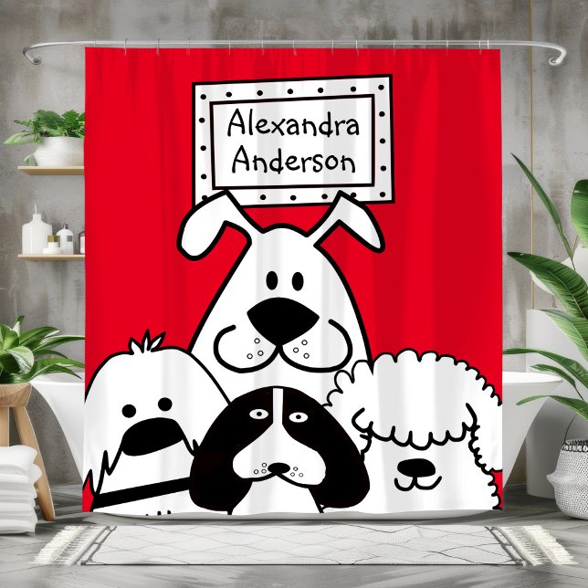 Personalised Dog Lover's Shower Curtain (Personalized Dog Lover's Shower Curtain)