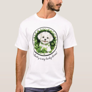 Personalised Dog Lucky Charm TShirt Maltese 