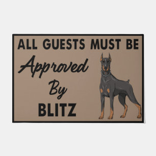 Personalised Dog Mat, All Guest Must Be Approved Doormat