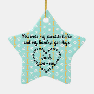 Personalised Dog Memorial Christmas Ornament