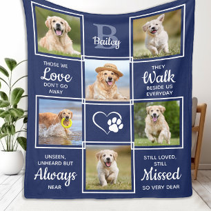 Personalised Dog Memorial Gift - Pet Photo Collage Fleece Blanket