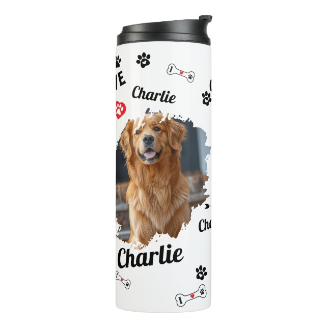 Personalised Dog Memorial Keepsakes |  Pet Thermal Tumbler (Rotated Left)
