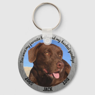 Personalised Dog Memorial My Favourite Hello Key Ring