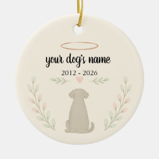 Personalised Dog Memorial Ornament – Name & Dates