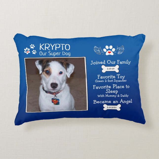 Personalised Dog Memorial Pet Loss Decorative Cushion (Front)