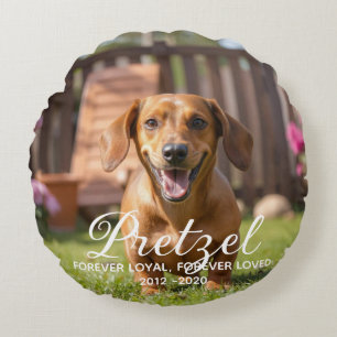 Personalised Dog Memorial Pet Loss Round Cushion