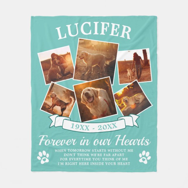 Personalised Dog Memorial Photo Blanket (Front)