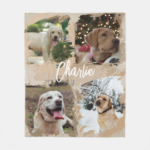 Personalised Dog Modern Photo Journey Keepsake Fleece Blanket