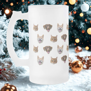 Personalised Dog Mug, Dog Cat Mum Gift  Frosted Glass Beer Mug