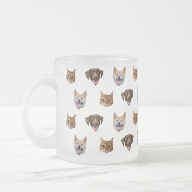 Personalised Dog Mug, Dog Cat Mum Gift  Frosted Glass Coffee Mug (Left)