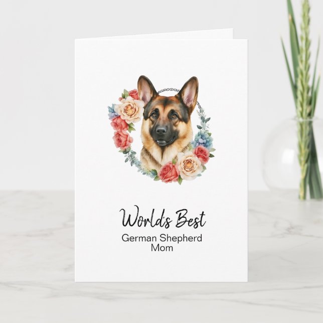 Personalised Dog Mum German Shepherd Mother's Day  Holiday Card (Front)