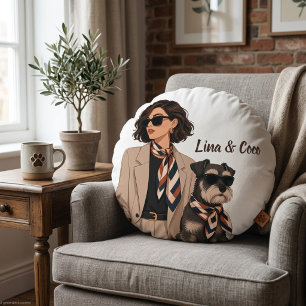"Personalised Dog Mum Gift" "Custom Pet Owner Round Cushion