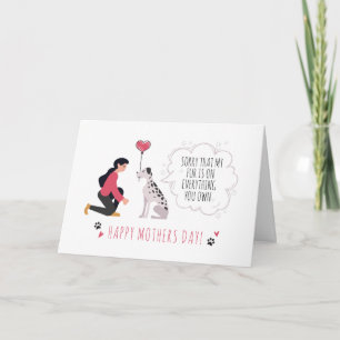Personalised Dog Mum Mothers Day Holiday Card