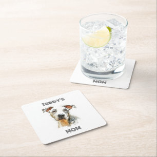 Personalised Dog Mum Paper Coaster Custom Gift