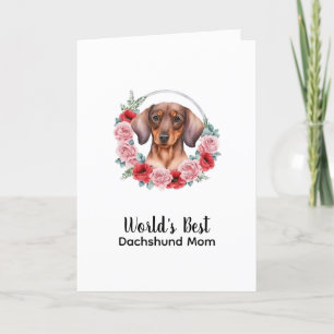 Personalised Dog Mum Pet Dachshund Mother's Day  Holiday Card