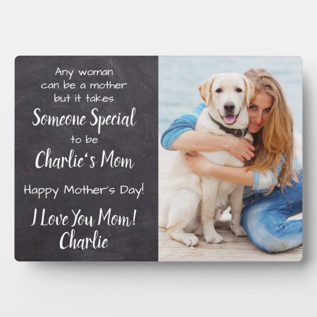 Personalised Dog Mum Pet Photo Mother's Day Plaque (Front)