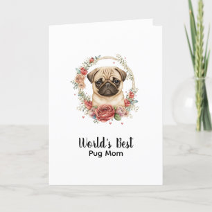 Personalised Dog Mum Pet Pug Mother's Day Holiday Card