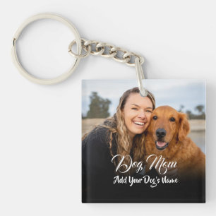 Personalised Dog Mum Photo Locket Key Ring