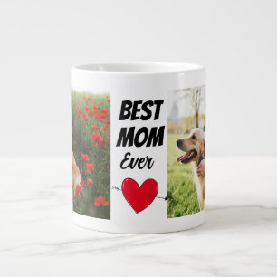Personalised dog mum two photos & text large coffee mug