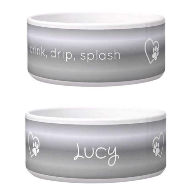 Personalised Dog Name Bowl Silver drink drip  (Creator Uploaded)