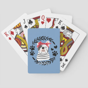 Personalised Dog Name Bulldog Playing Cards