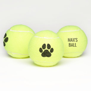 Personalised Dog Name Paw  Tennis Balls
