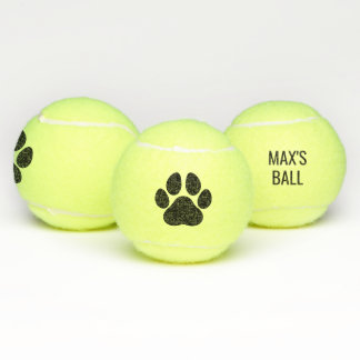 Personalised Dog Name Paw  Tennis Balls