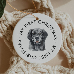 Personalised Dog Name Retriever My First Christmas Ceramic Tree Decoration