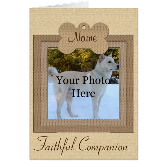 Personalised Dog or Cat Beige Memorial Card