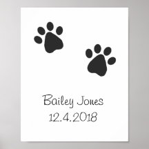 Personalised dog paw print