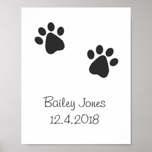 Personalised dog paw print